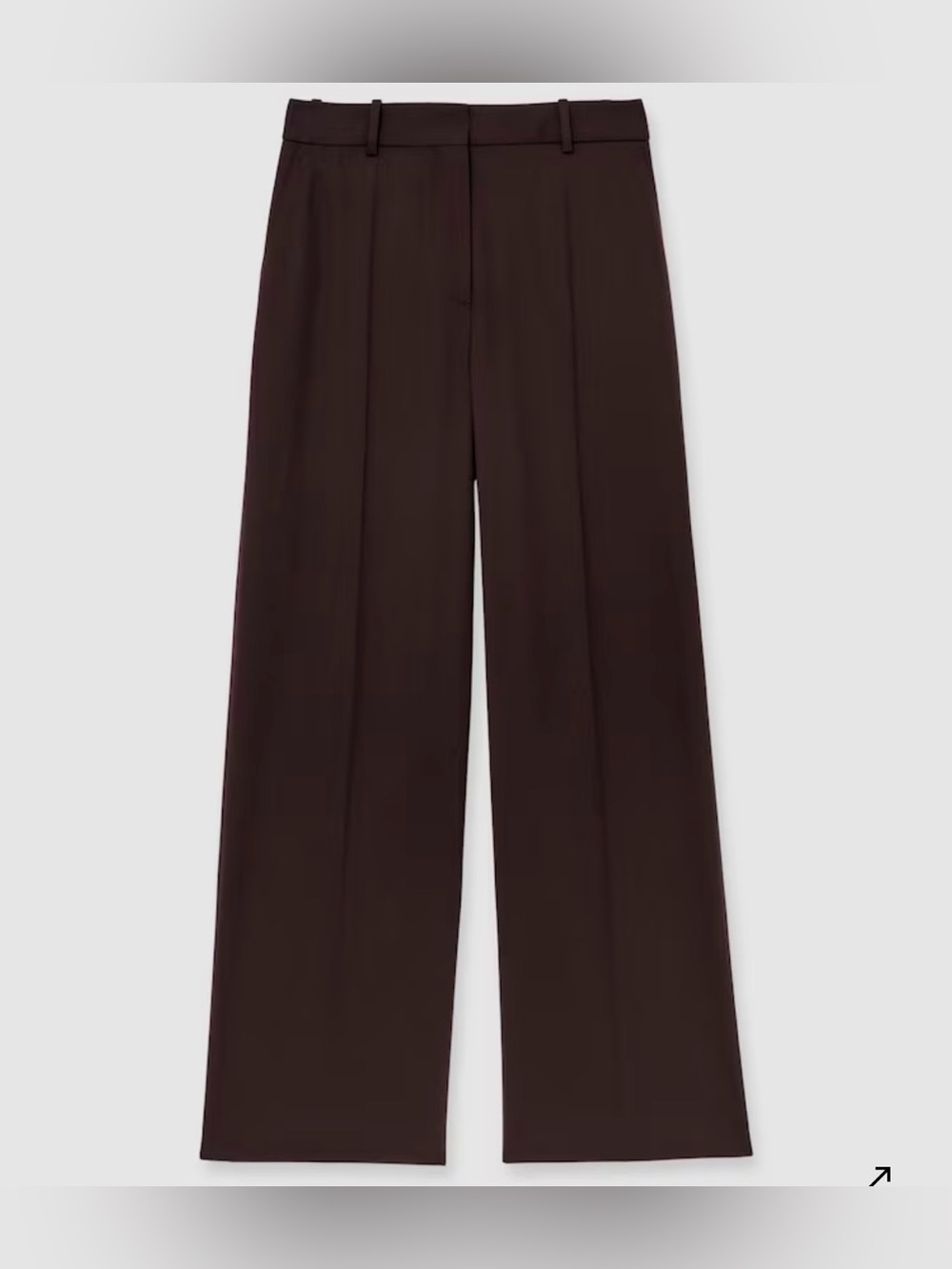 Reiss Dark Brown Wide-Leg Trousers